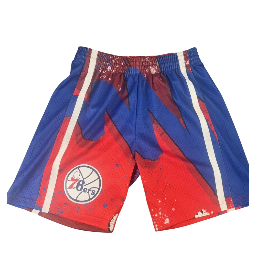 Mitchell & Ness NBA 76ers 1996 Hyper Hoops Swingman Shorts Red Scarlet Men’s L - Picture 12 of 13